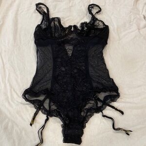 Victoria’s Secret Black Lace Bodysuit 2015 teddy